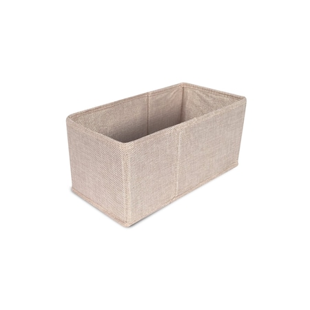 John Louis Home Half Rectangle Fabric Storage Bin, Tweed, Cream, 11 in W BIN-HR-T01